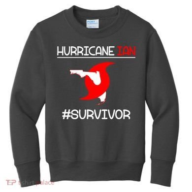 Hurricane Ian Survivor Florida Map Kids Sweatshirt