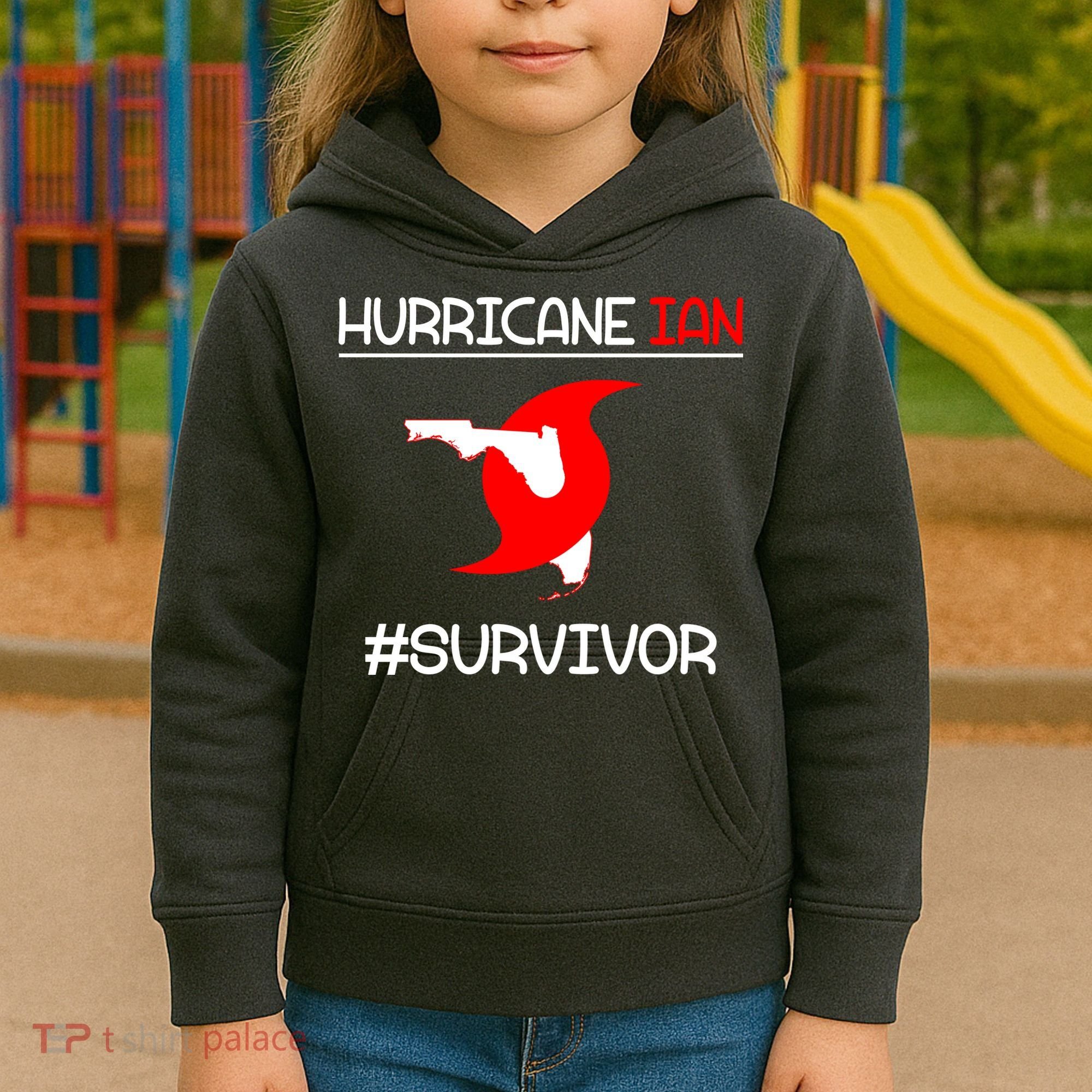 Hurricane Ian Survivor Florida Map Kids Hoodie