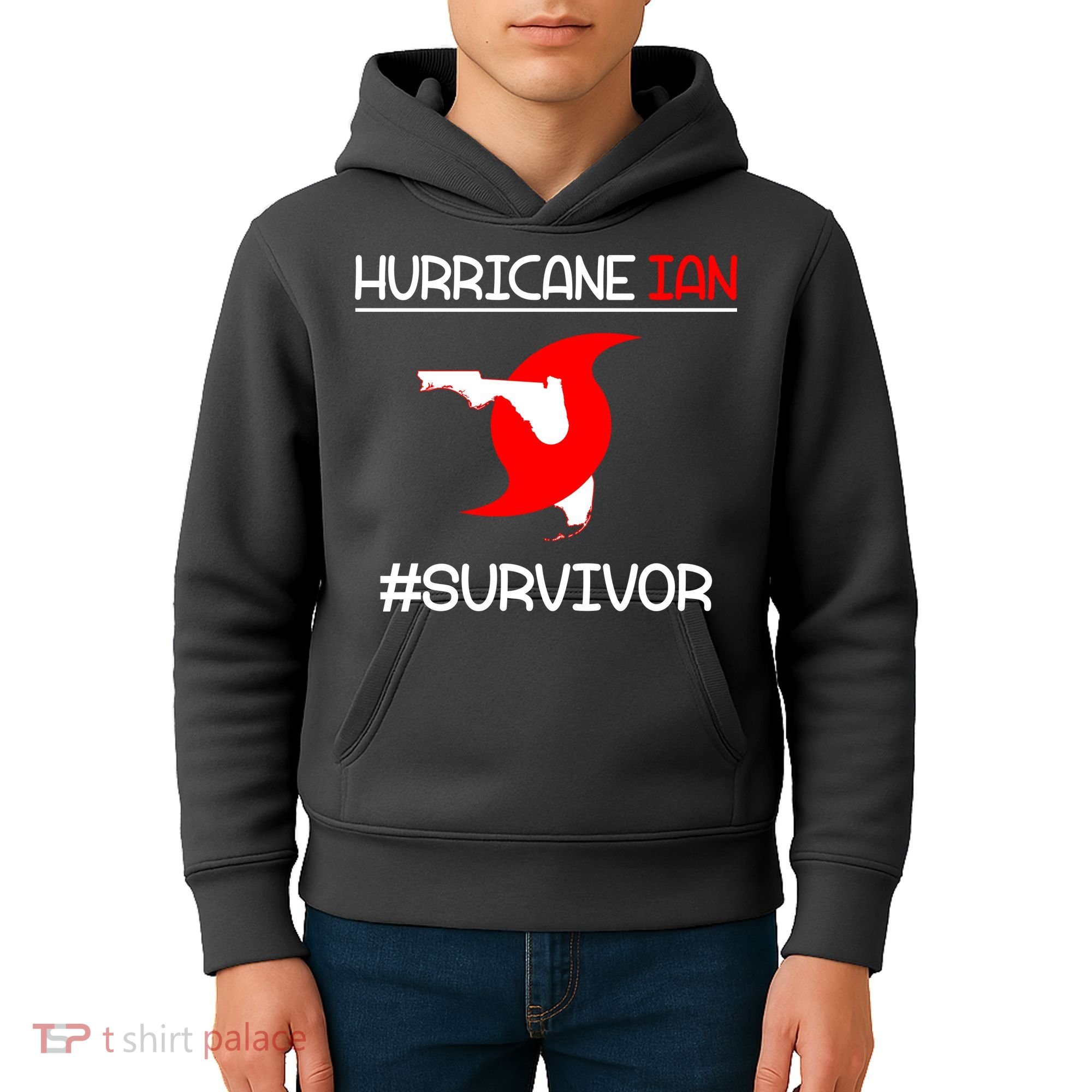Hurricane Ian Survivor Florida Map Kids Hoodie