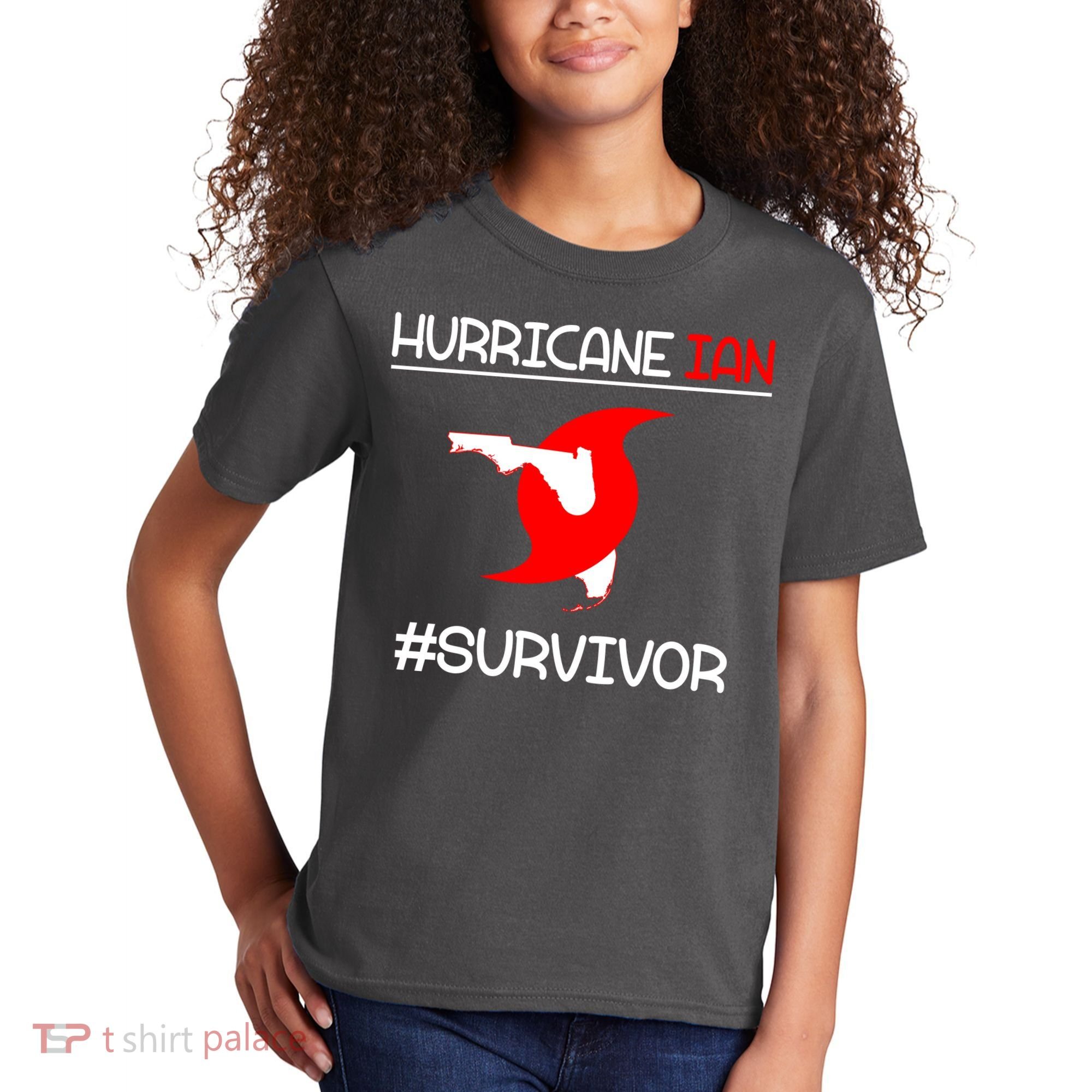 Hurricane Ian Survivor Florida Map Kids T-Shirt