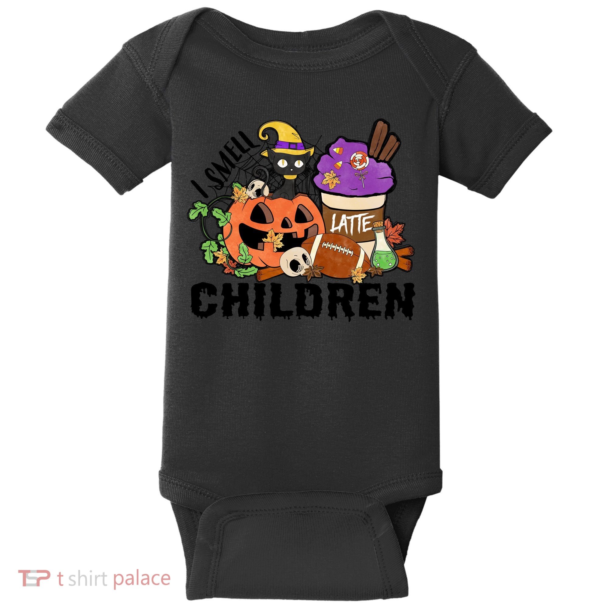 Halloween I Smell Children Hocus Pocus Coffee Latte Baby Bodysuit