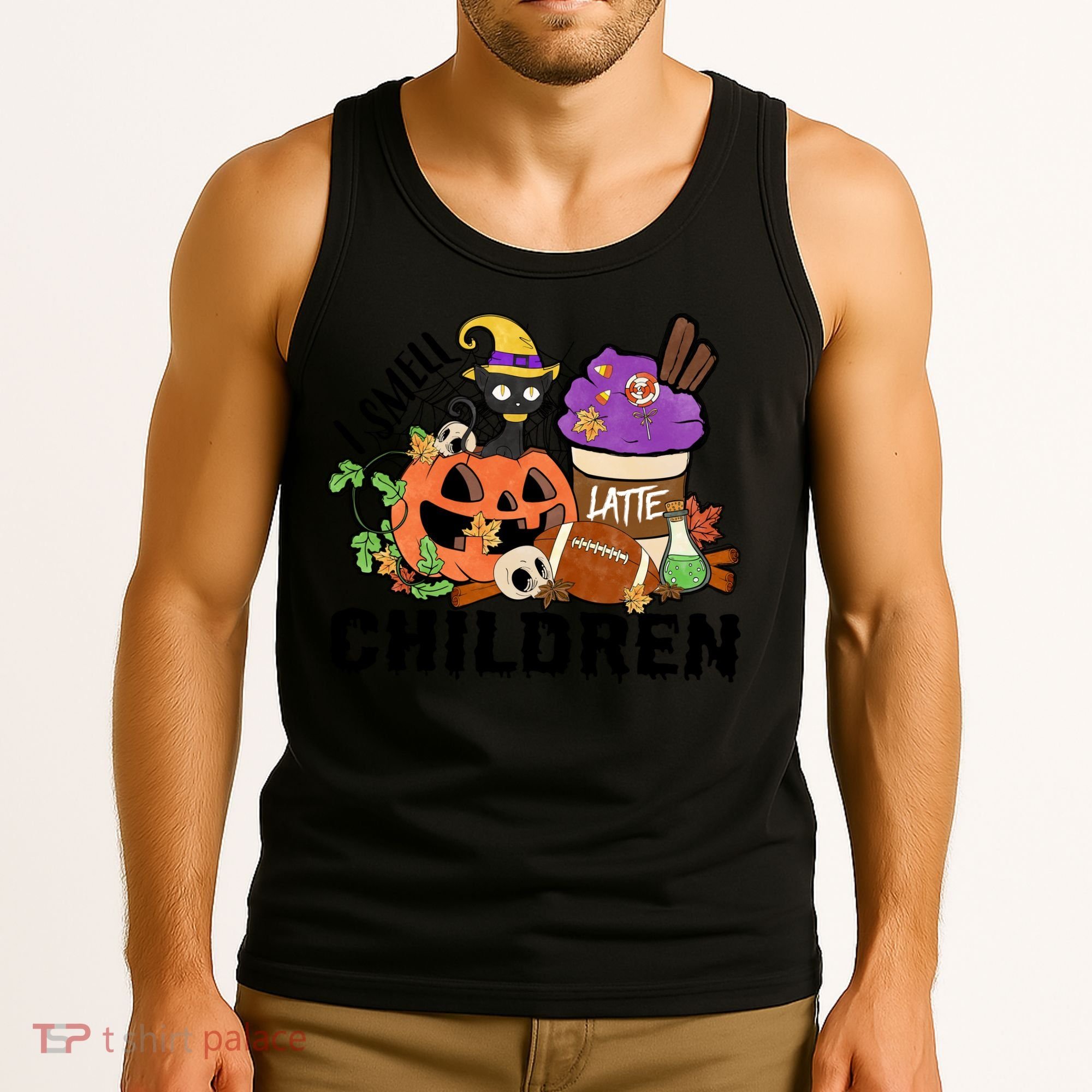 Halloween I Smell Children Hocus Pocus Coffee Latte Tank Top