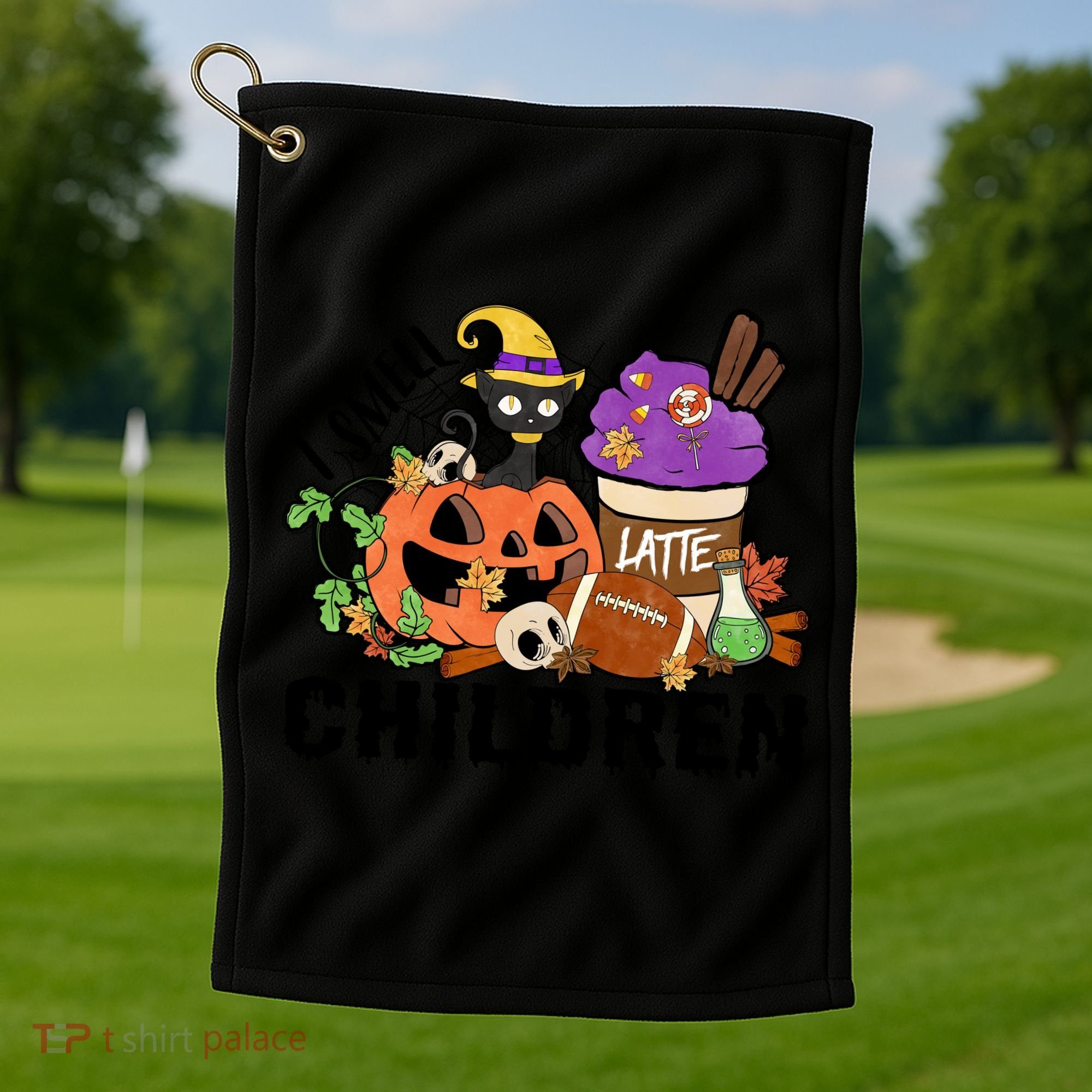 Halloween I Smell Children Hocus Pocus Coffee Latte Golf Towel