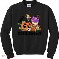 Halloween I Smell Children Hocus Pocus Coffee Latte Kids Sweatshirt thumb 0
