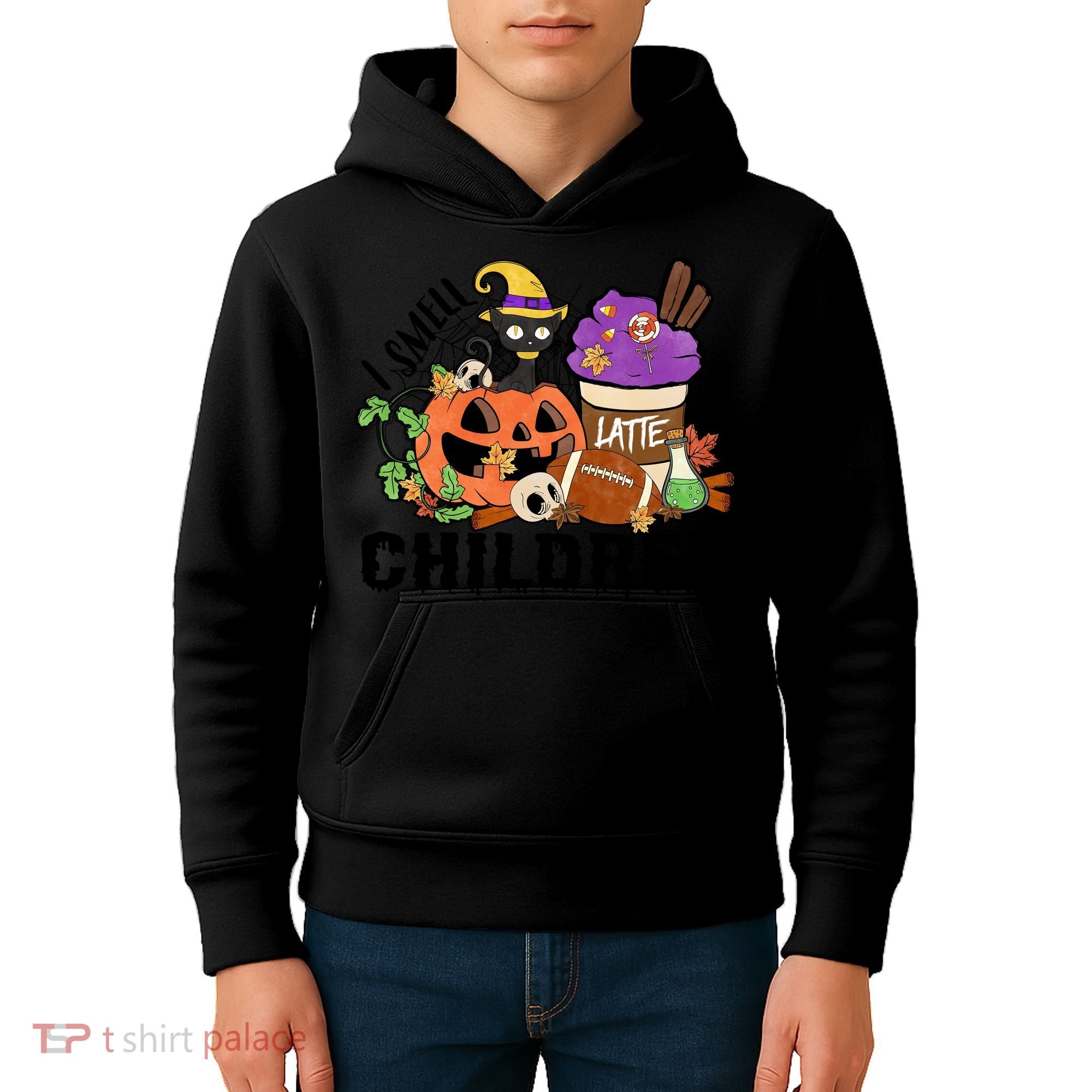 Halloween I Smell Children Hocus Pocus Coffee Latte Kids Hoodie