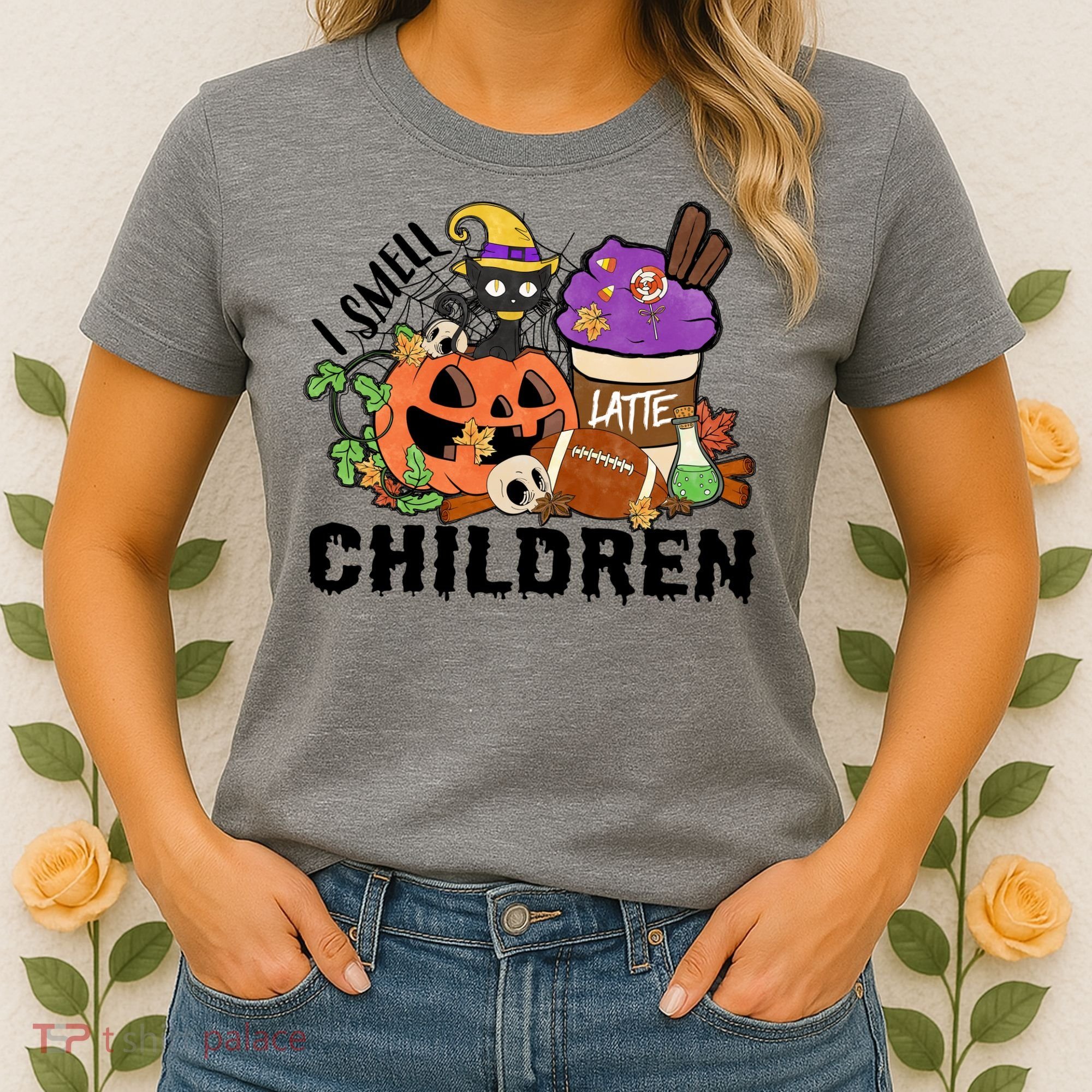 Halloween I Smell Children Hocus Pocus Coffee Latte Women's T-Shirt