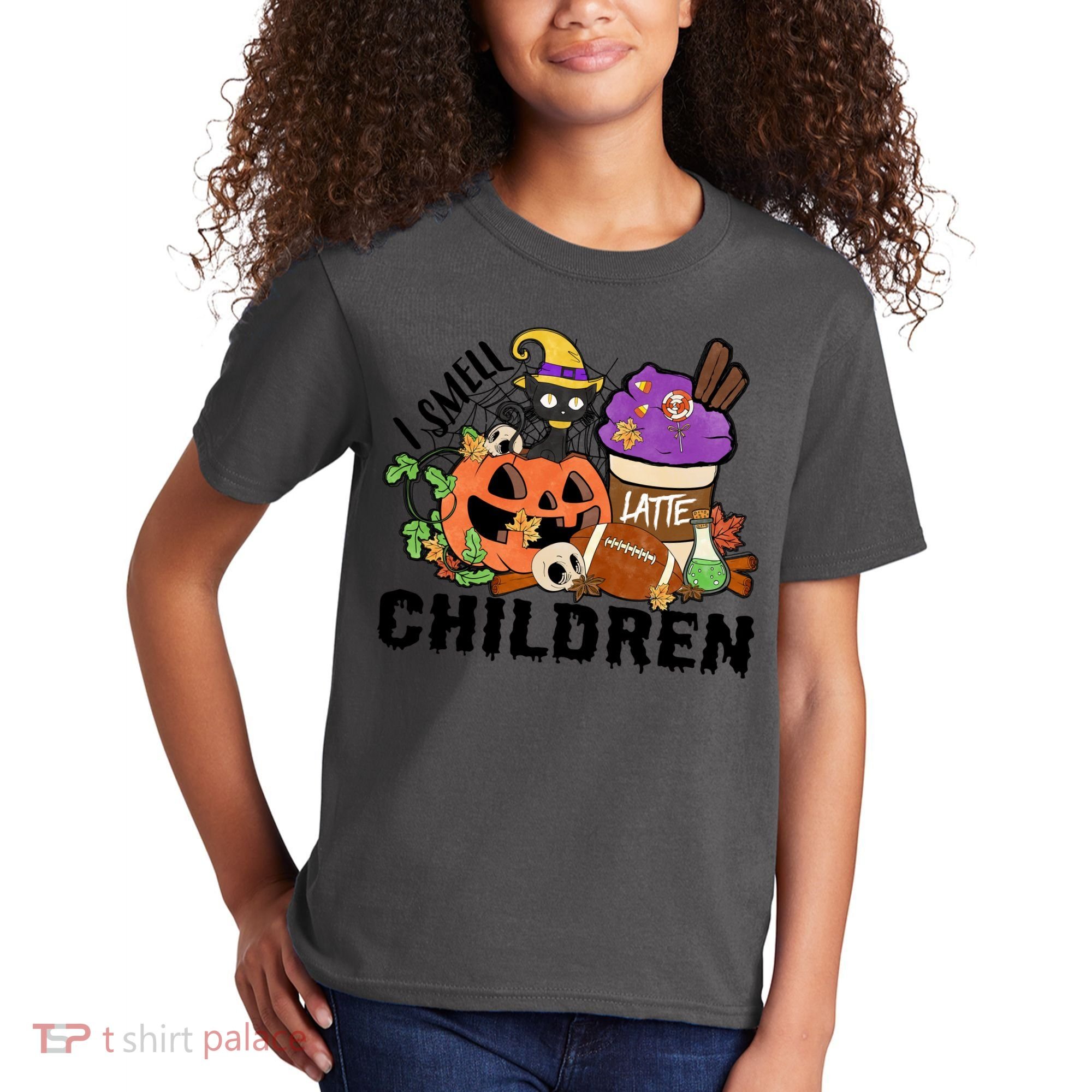 Halloween I Smell Children Hocus Pocus Coffee Latte Kids T-Shirt