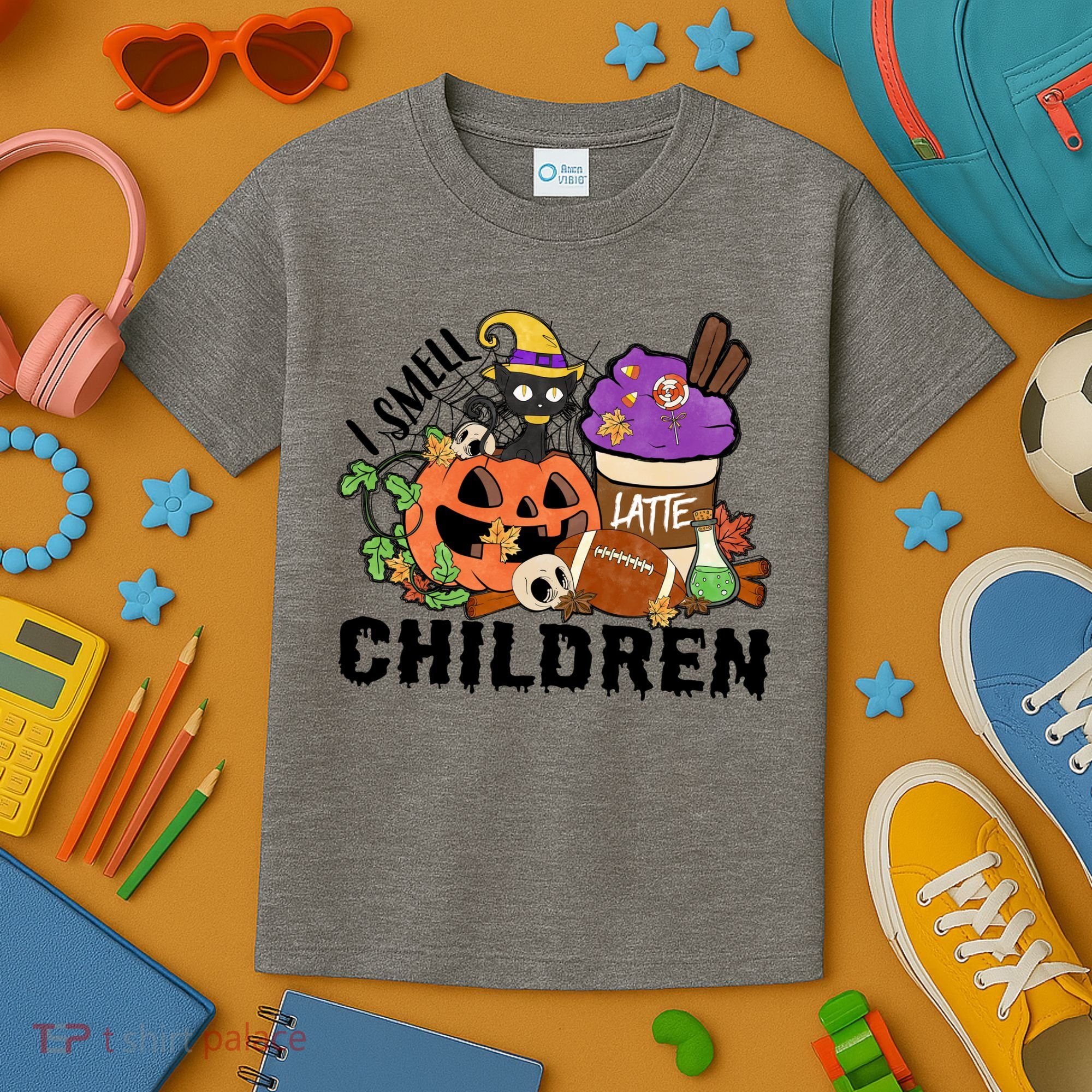 Halloween I Smell Children Hocus Pocus Coffee Latte Kids T-Shirt