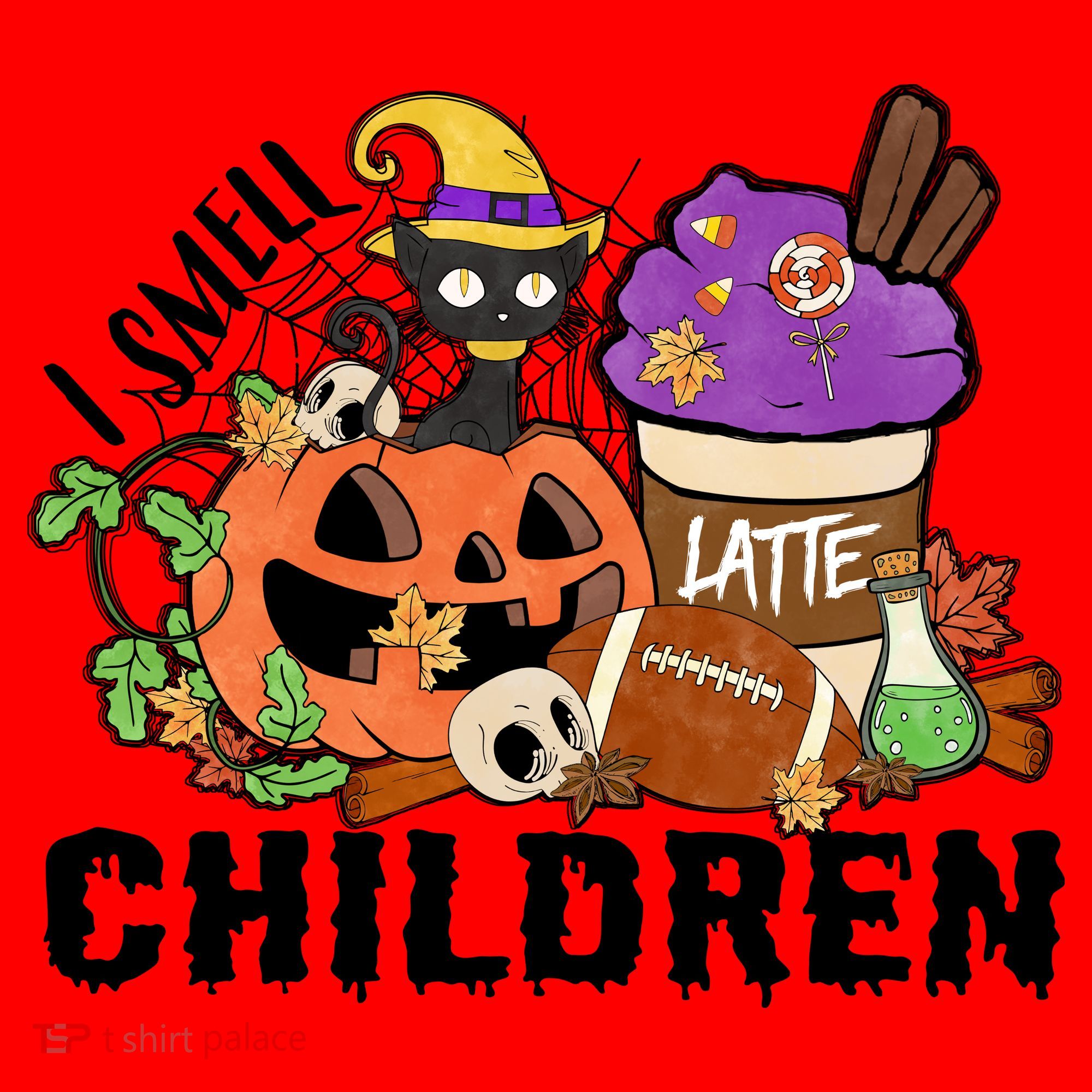 Halloween I Smell Children Hocus Pocus Coffee Latte Santa Hat