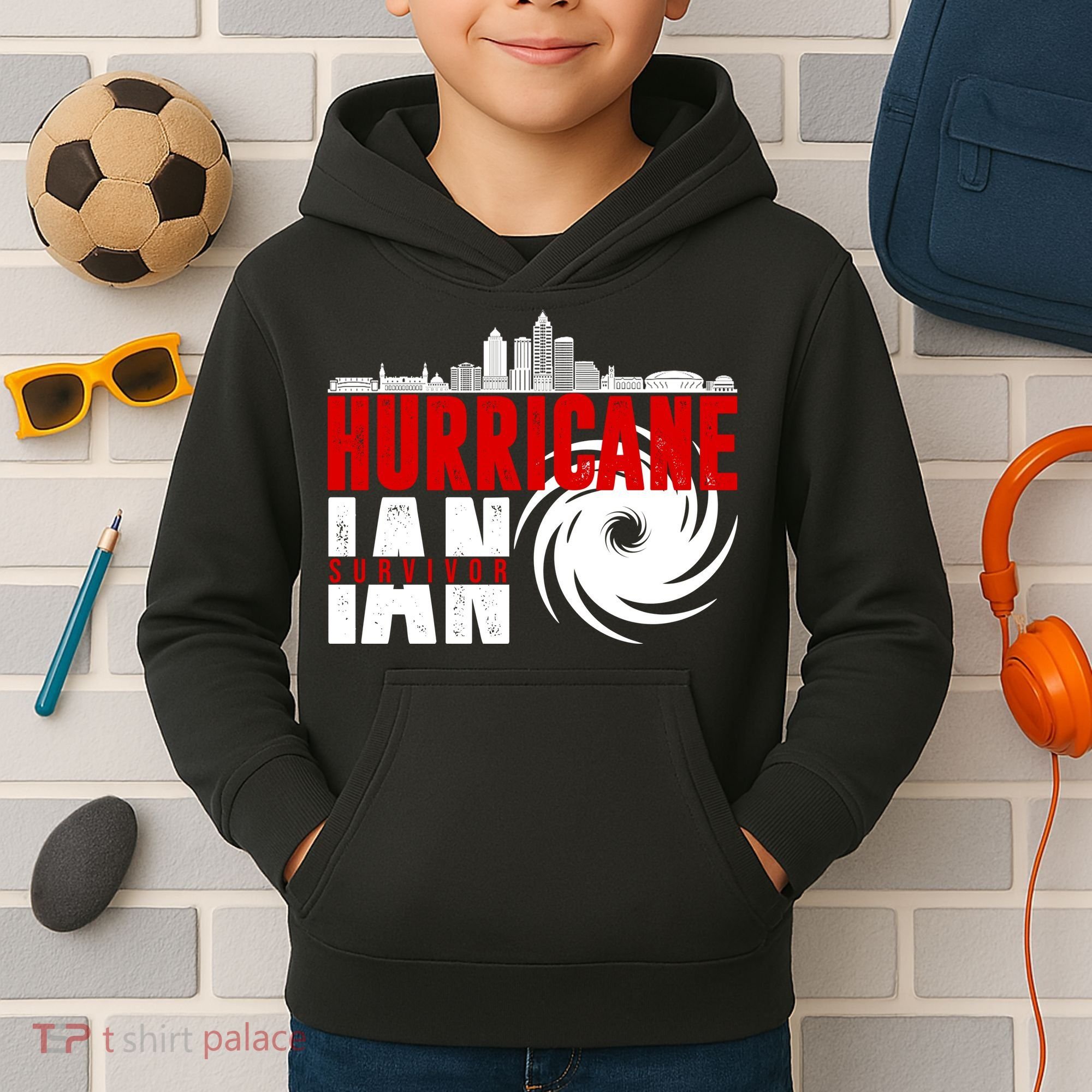 Hurricane IAN Survivor Kids Hoodie