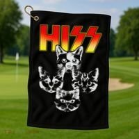 Hiss Music Cat Band Golf Towel thumb 1