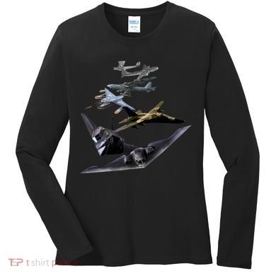 History Of The Bomber Plane Air Force Women's Long Sleeve Shirt