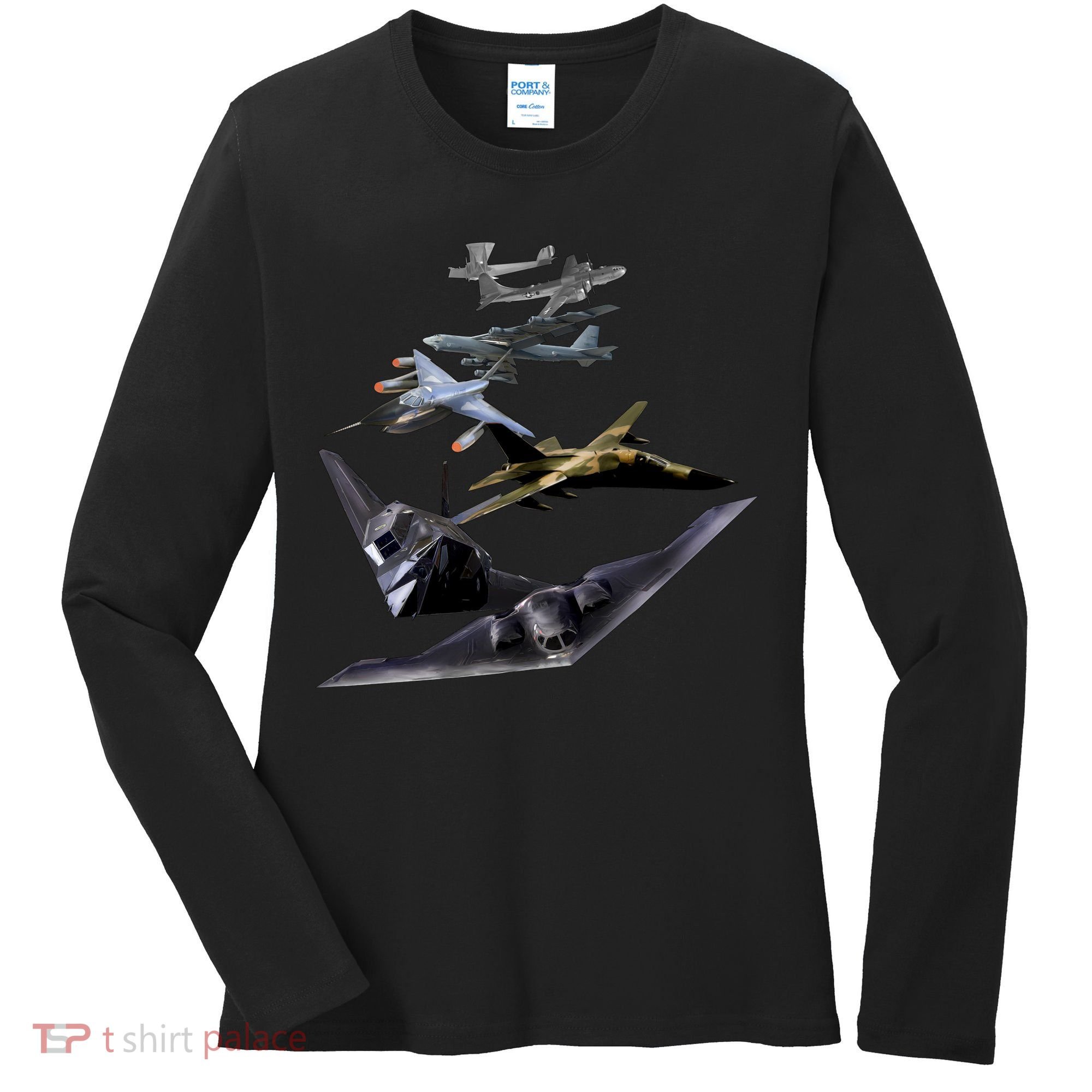History Of The Bomber Plane Air Force Women's Long Sleeve Shirt
