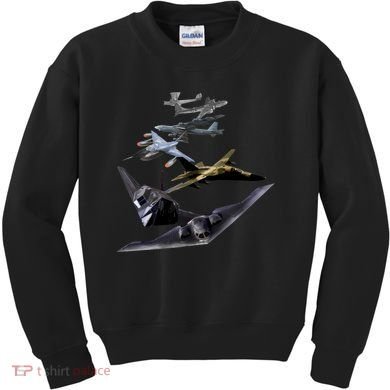 History Of The Bomber Plane Air Force Kids Sweatshirt