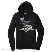 History Of The Fighter Plane - Air Force F-22 F-16 Women's Hoodie thumb 0