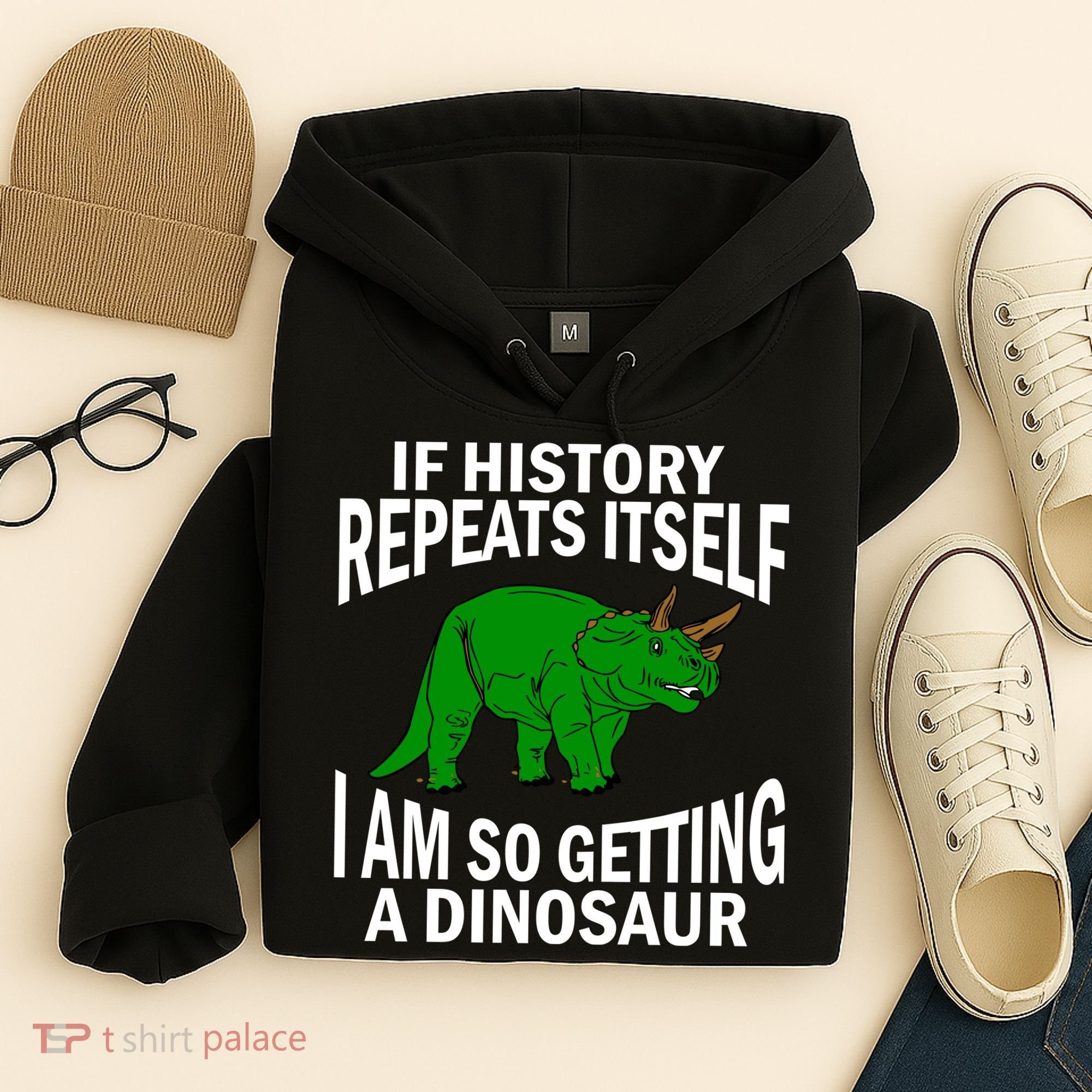 History Repeating Dinosaur Hoodie