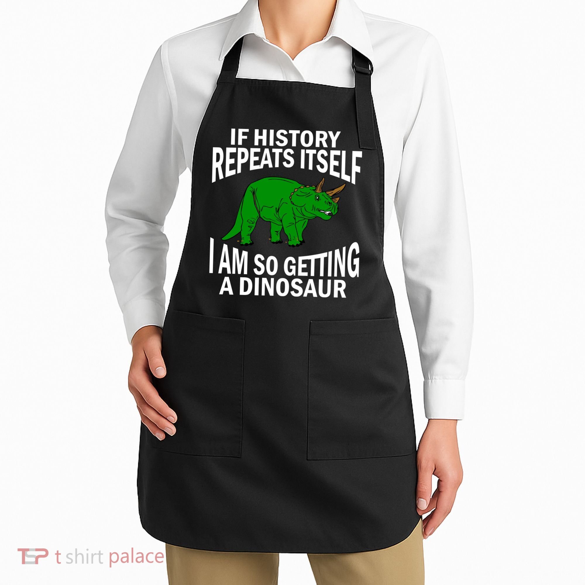 History Repeating Dinosaur Apron