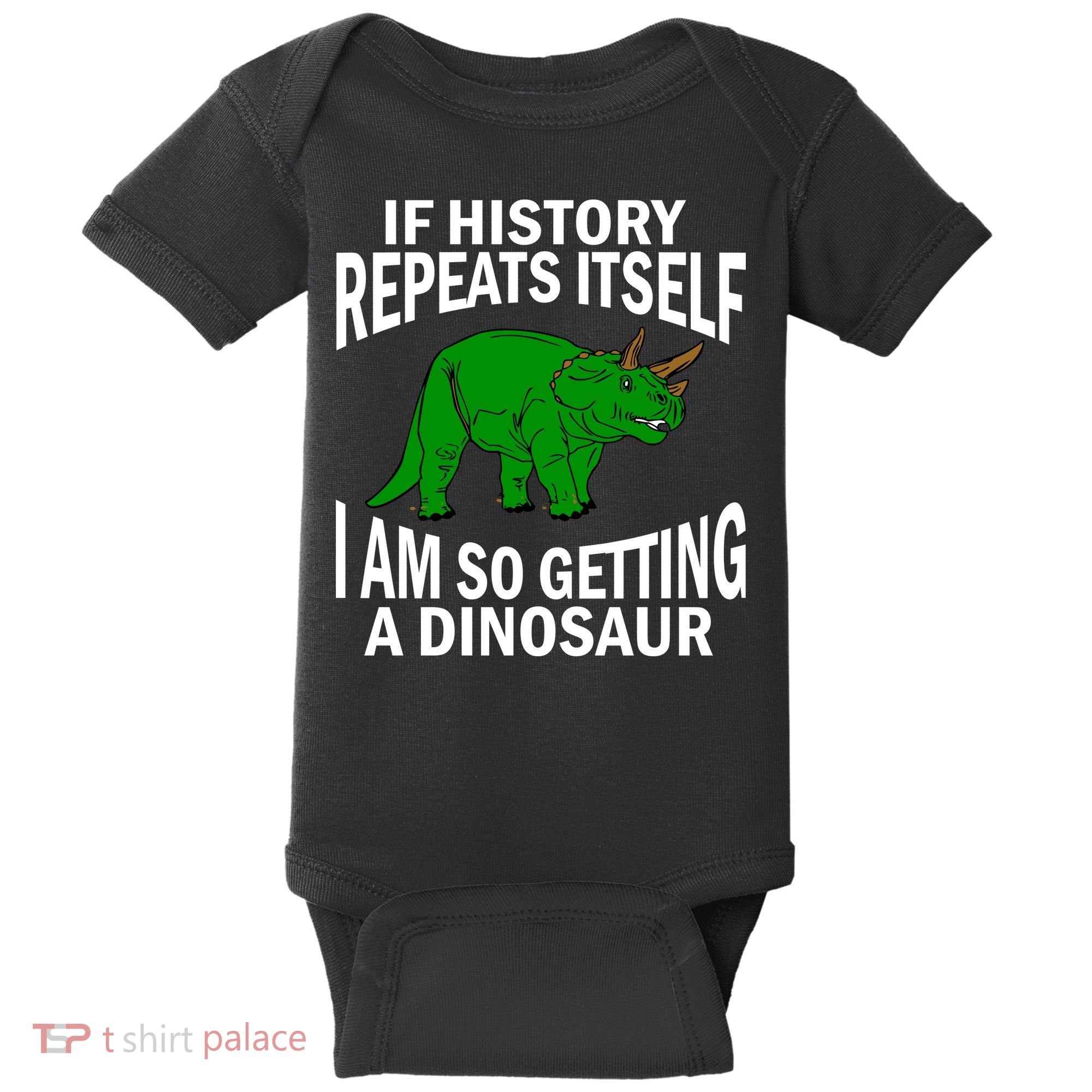 History Repeating Dinosaur Baby Bodysuit