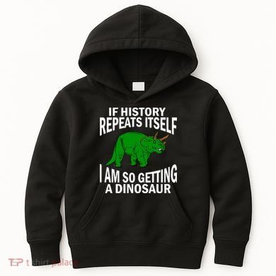 History Repeating Dinosaur Kids Hoodie