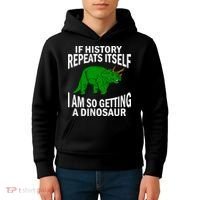 History Repeating Dinosaur Kids Hoodie thumb 4