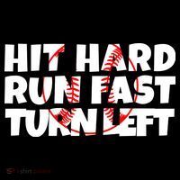 Hit Hard Run Fast Turn Left Funny Baseball Ornament thumb 1