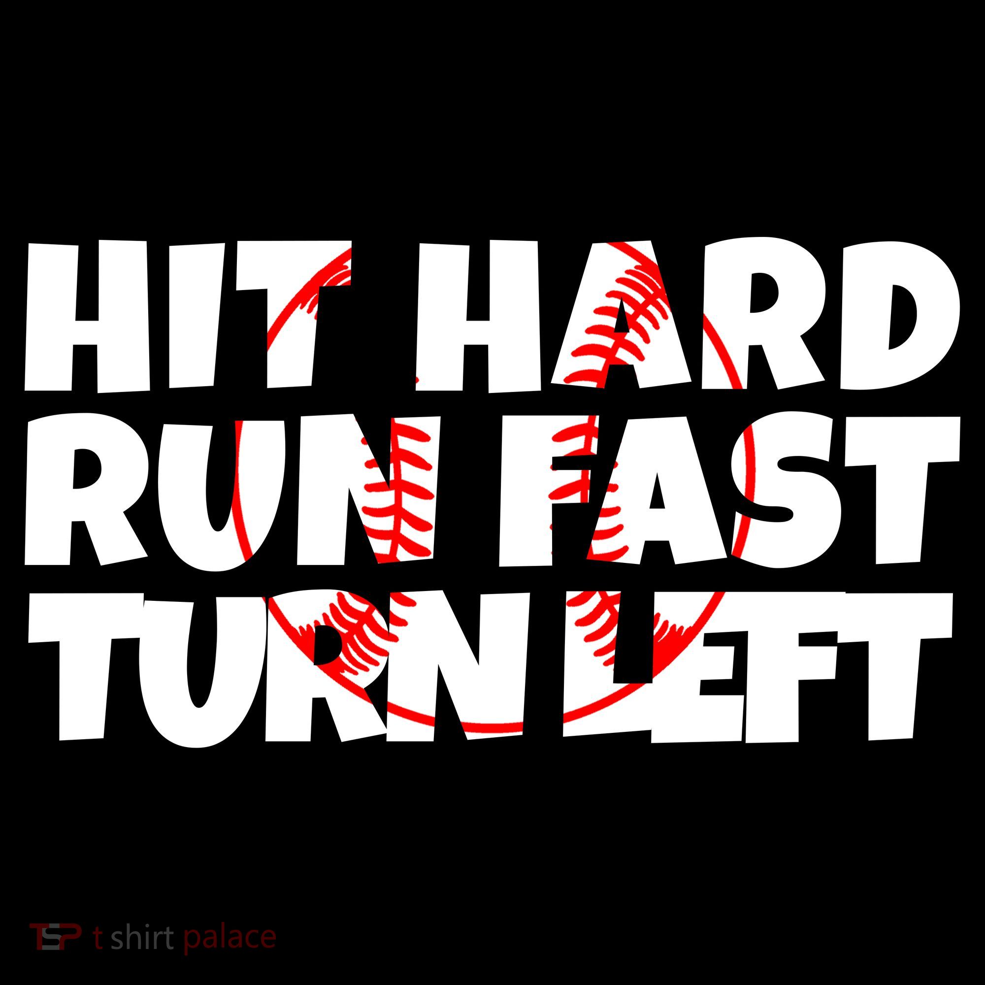 Hit Hard Run Fast Turn Left Funny Baseball Ornament