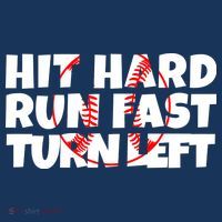 Hit Hard Run Fast Turn Left Funny Baseball Doggie Tank thumb 4