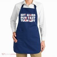Hit Hard Run Fast Turn Left Funny Baseball Apron thumb 2
