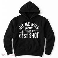 Hit Me With Your Best Shot Funny Vaccinated Hoodie thumb 0