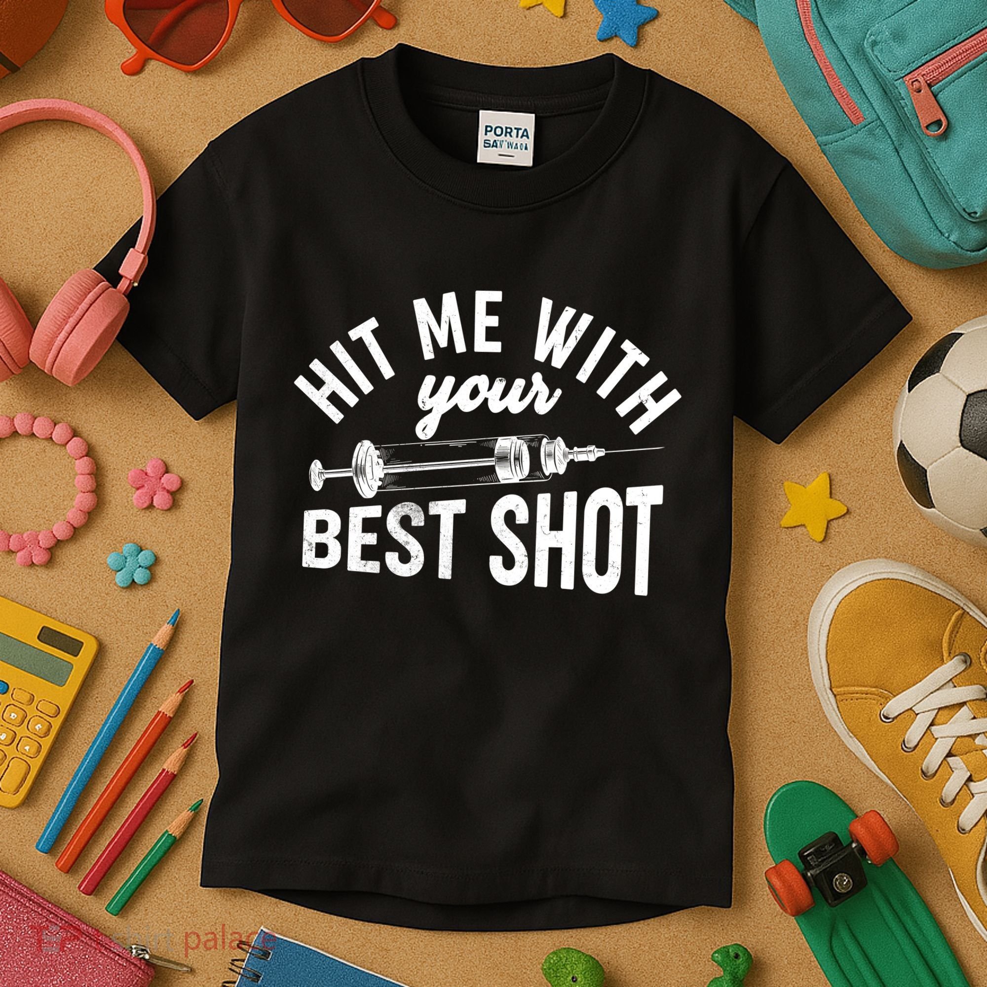 Hit Me With Your Best Shot Funny Vaccinated Kids T-Shirt