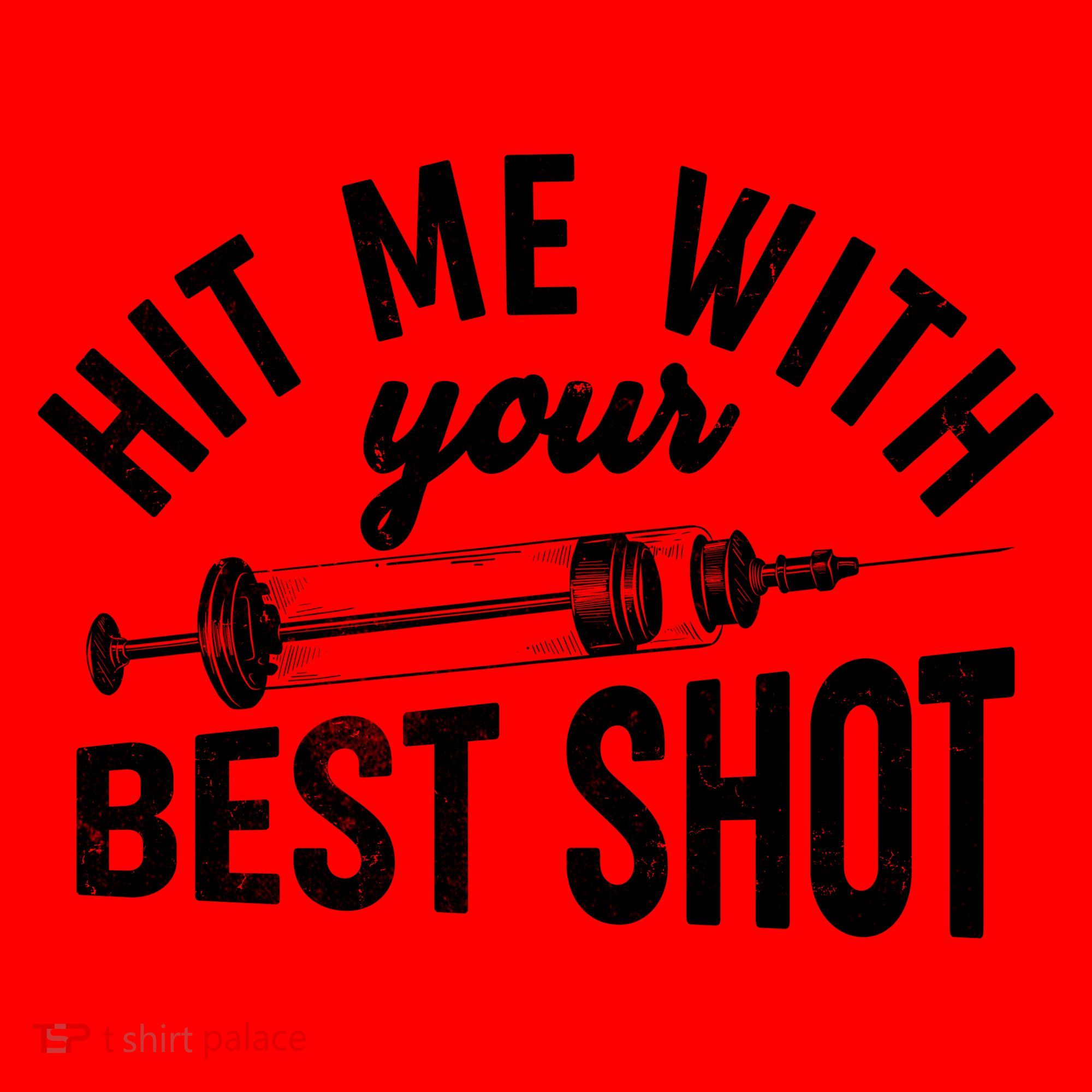 Hit Me With Your Best Shot Funny Vaccinated Santa Hat