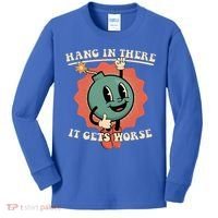 Hang In There It Gets Worse Existential Dread Kids Long Sleeve Shirt thumb 0