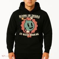 Hang In There It Gets Worse Existential Dread Cartoon Bomb Hoodie thumb 2