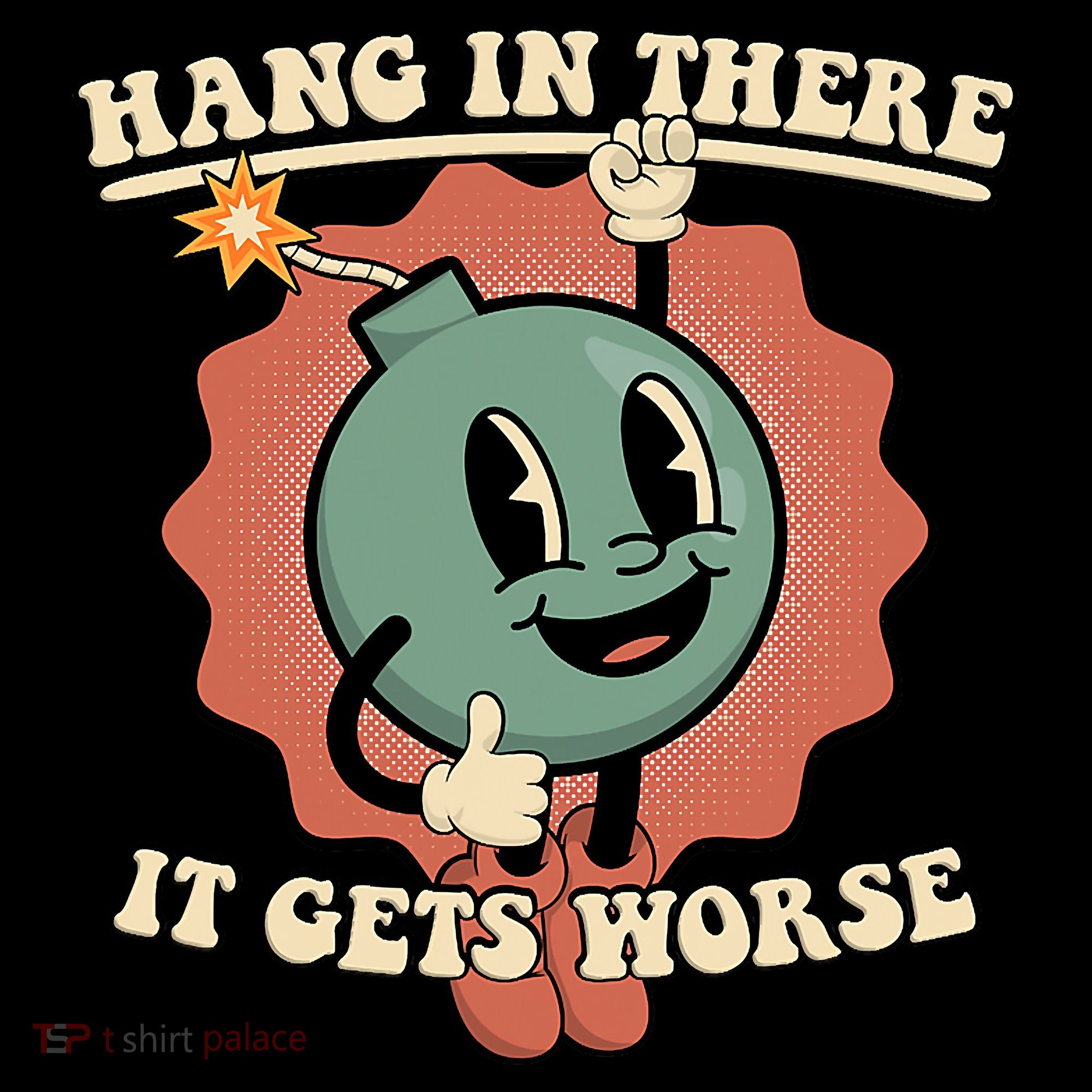 Hang In There It Gets Worse Existential Dread Cartoon Bomb Mousepad