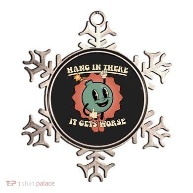Hang In There It Gets Worse Existential Dread Cartoon Bomb Ornament