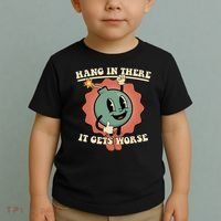 Hang In There It Gets Worse Existential Dread Cartoon Bomb Toddler T-Shirt thumb 2