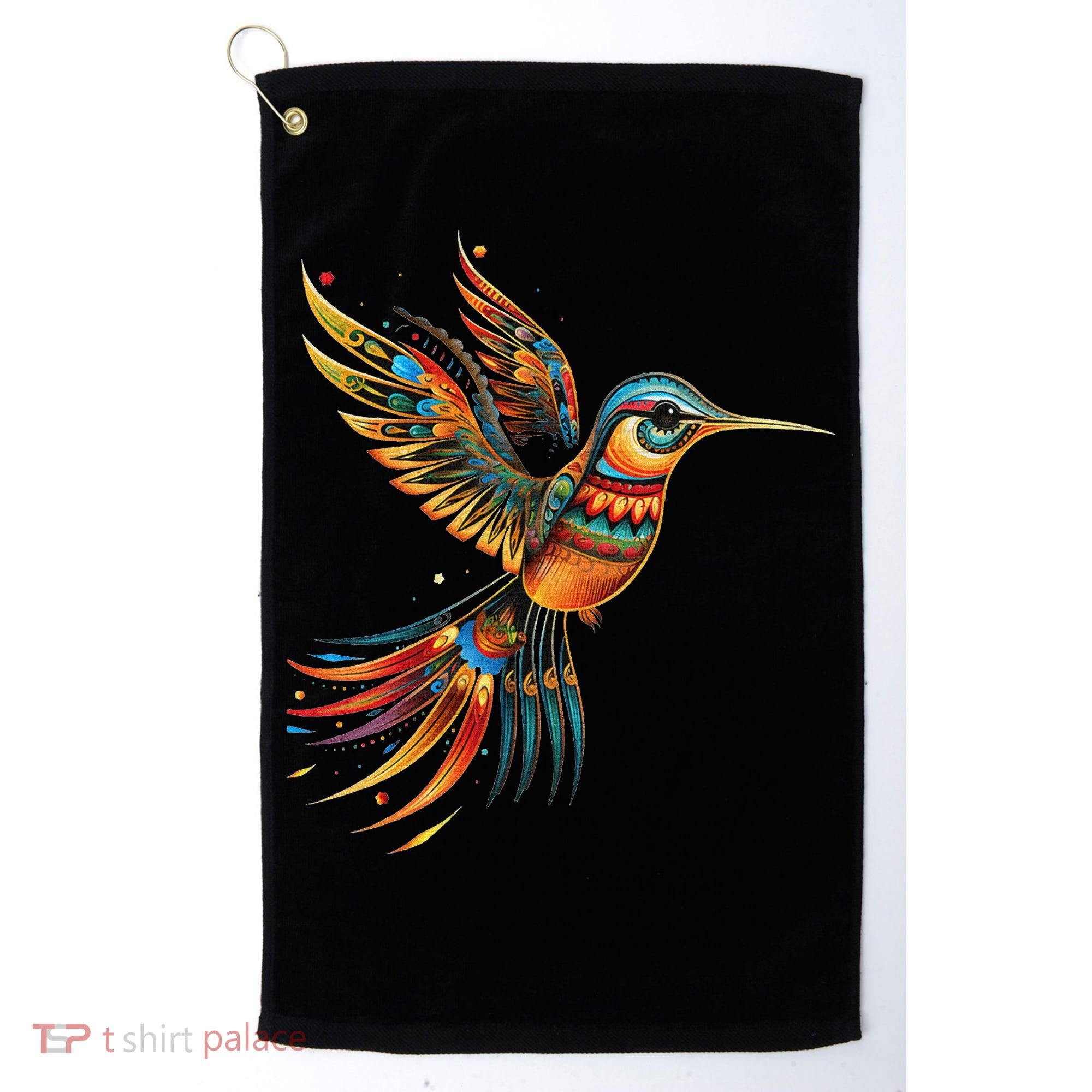 Hummingbird Indian Tribal Art Indian Indigenous Golf Towel