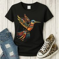 Hummingbird Indian Tribal Art Indian Indigenous Women's T-Shirt thumb 3