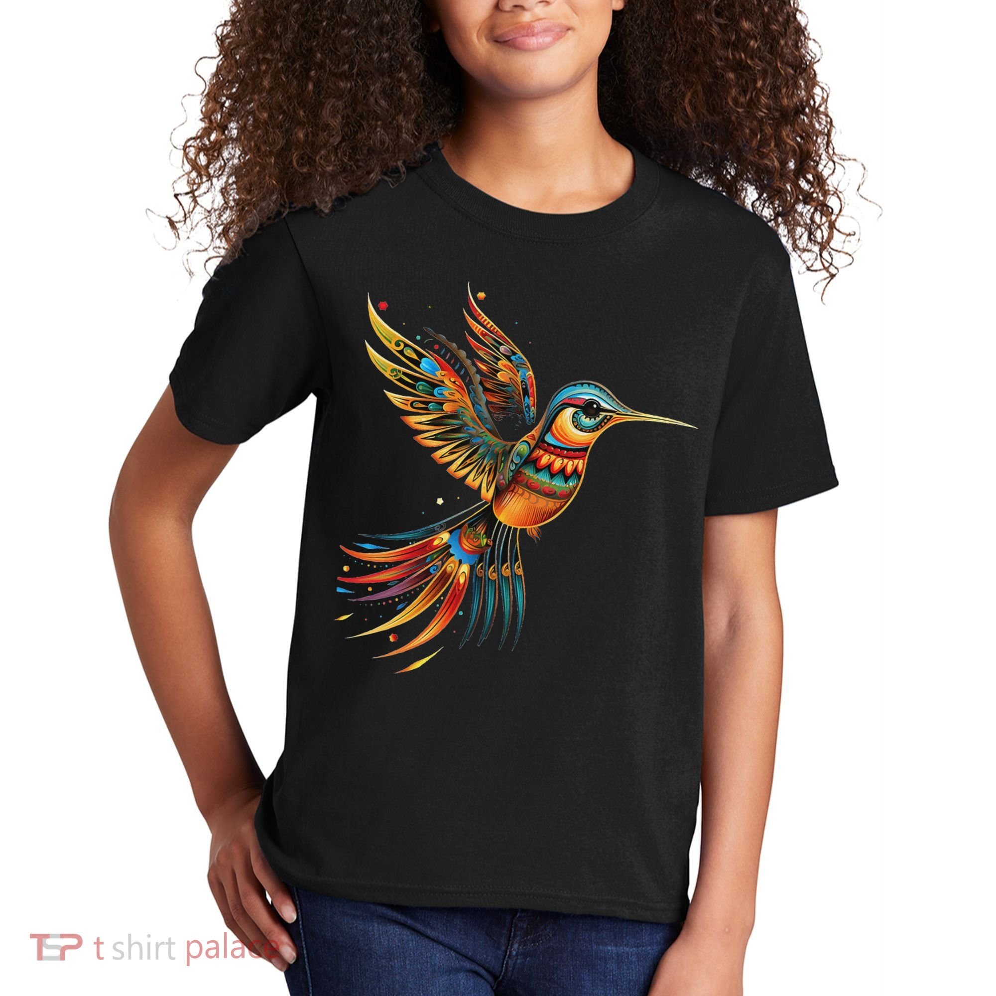 Hummingbird Indian Tribal Art Indian Indigenous Kids T-Shirt