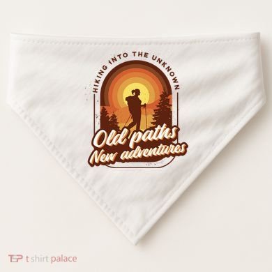 Hiking Into The Unknown Old Paths New Adventures USA-Made Doggie Bandana