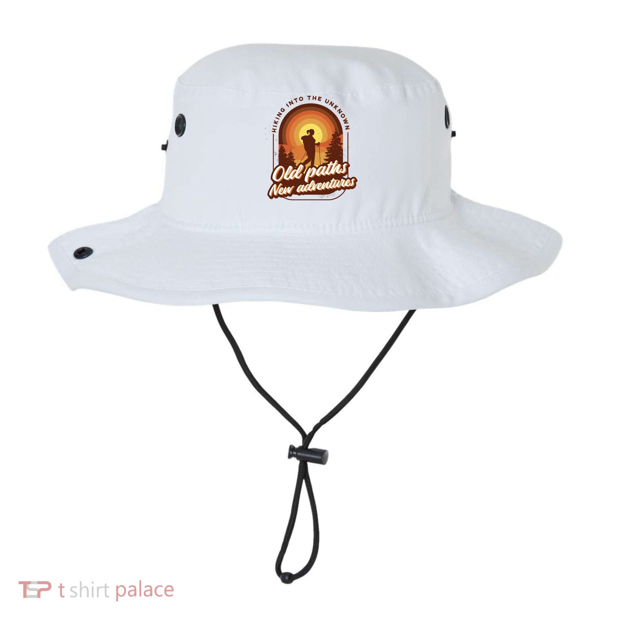 Hiking Into The Unknown Old Paths New Adventures Bucket Hat