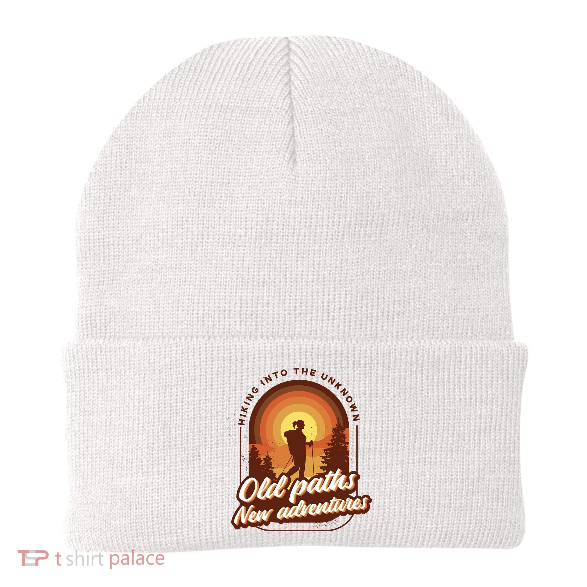 Hiking Into The Unknown Old Paths New Adventures Beanie