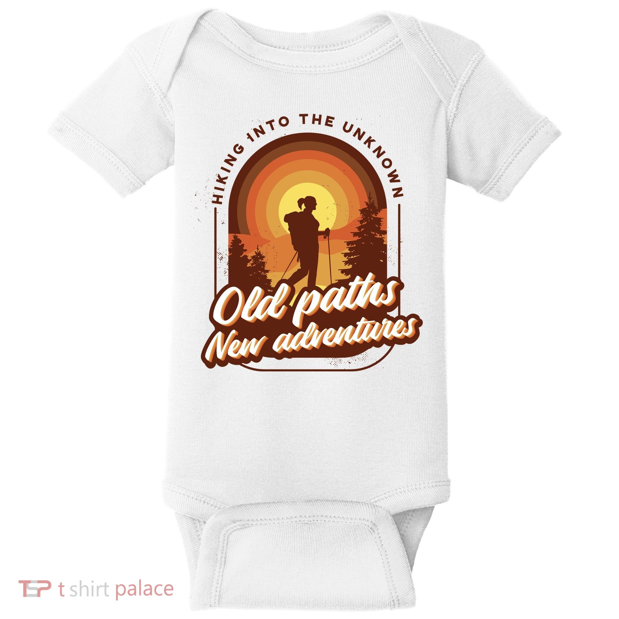 Hiking Into The Unknown Old Paths New Adventures Baby Bodysuit