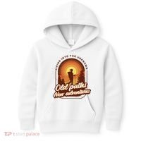 Hiking Into The Unknown Old Paths New Adventures Kids Hoodie thumb 0
