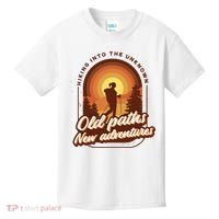 Hiking Into The Unknown Old Paths New Adventures Kids T-Shirt thumb 0