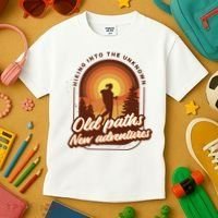 Hiking Into The Unknown Old Paths New Adventures Kids T-Shirt thumb 3