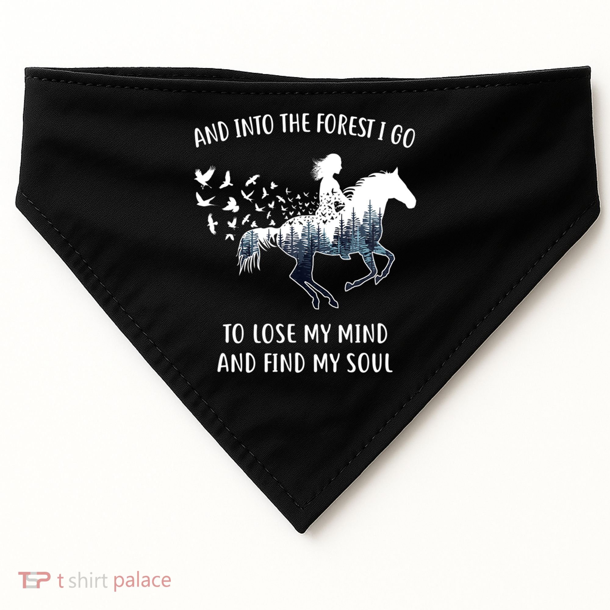Horse Into The Forest I Go Horse Riding Funny Gift USA-Made Doggie Bandana