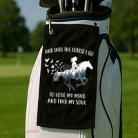Horse Into The Forest I Go Horse Riding Funny Gift Golf Towel thumb 2