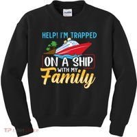 Help I'm Trapped On A Ship With My Family Family Cruise Trip Kids Sweatshirt thumb 0