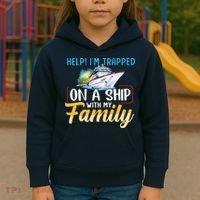 Help I'm Trapped On A Ship With My Family Cruise Kids Hoodie thumb 3